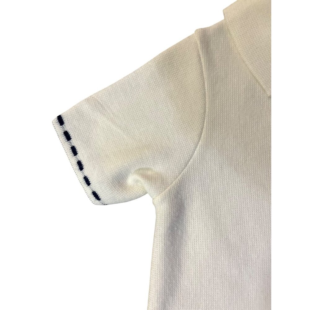 Vintage Knitis Simo Little Girls Knit Dress Size 4 Cream Blue Pleated Used - Picture 13 of 15